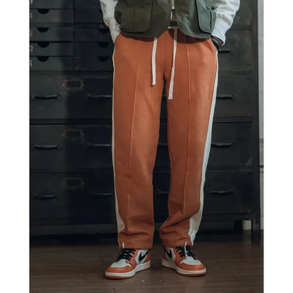 Non Stock 80s Old School Style Two-Tone Sweatpants Mens Cotton Jogging Trousers Streetwear Tracksuits