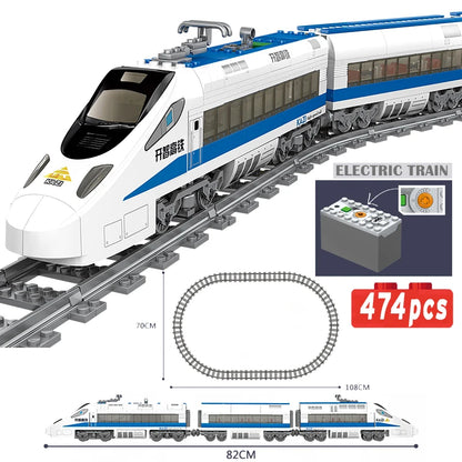 City Trains Flexible Tracks Forked Straight Curved Rails Switch Building Block Bricks High-Tech Creative Toys for kids gifts