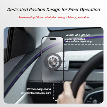 TEMAI A-Pillar Traceless Magnetic Floating Mount for Tesla Model 3 Highland Model Y/YL Juniper, Stylish Phone Mount