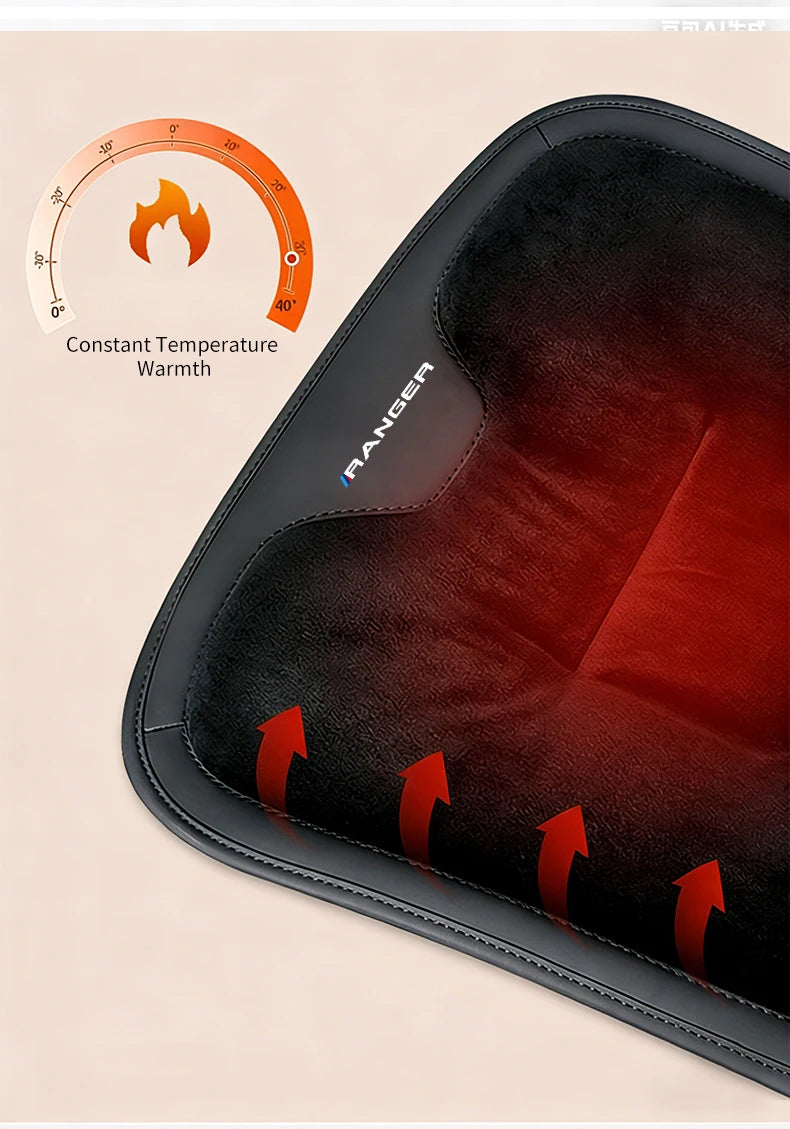 Car Seat Cushion For Ford Ranger T9 T7 T1 Raptor Warm Flannel Thick Plush Universal Rear Seat Backrest Protector Cover