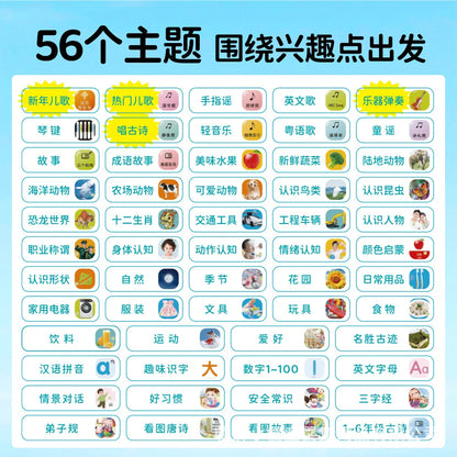 Intelligent Early Education Audio Book (in Chinese, English, and Cantonese) Children's Songs+Stories+Early Education
