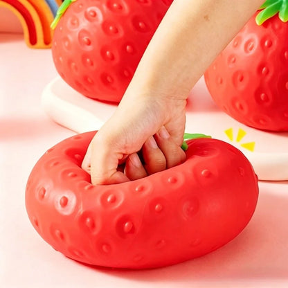 Giant Strawberry Squishy Toy Extra Large Size Strawberry Fidget Toys Slow Rising Shapeable Venting Ball for Adults Friends Gifts