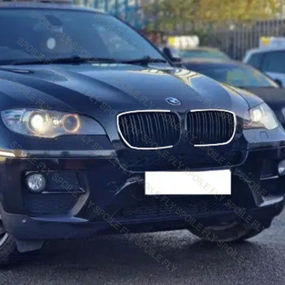 High Quality ABS For BMW X5 X6 E70 E71 2008 2009 2010 2011 2012 2013 2014 Car Front Grille With Led Light Grill Glossy Black