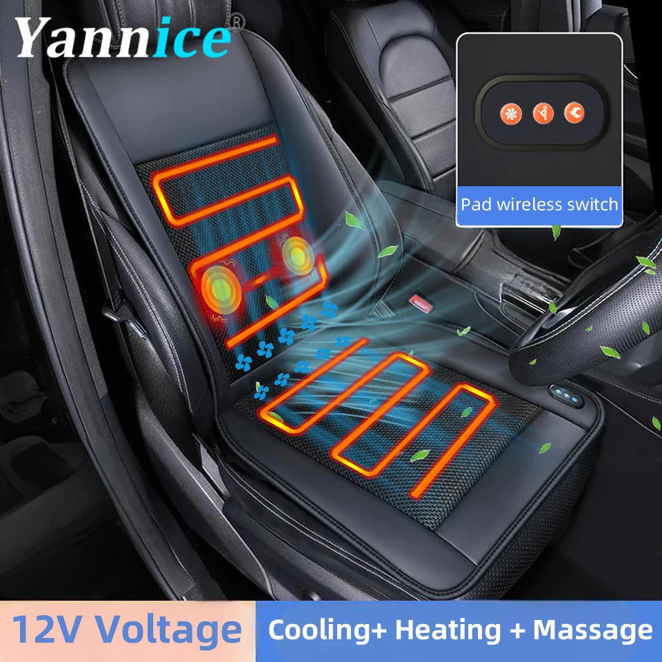 3 In1 Car Seat Cover With 10 Hidden Fan Cooling Heating Massage Or Only Ventilation Seat Cover Cushion Choice Interior Accessory