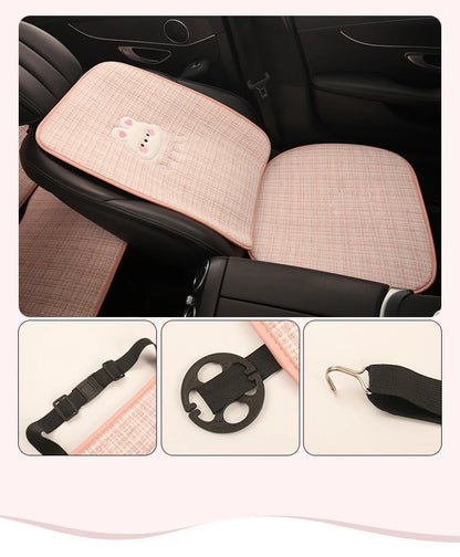 Bear Plush Seat Cushion Cover Universal Skin-Friendly Cute Soft Car Pillow Case Autumn Winter Decorative Seat Accessories