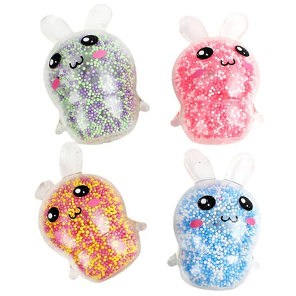 Adult Squishy Bunny Stress Balls with Light Stress Relief Toy Girls Fidget Toys Colorful Rabbit Easter Basket Stuffers