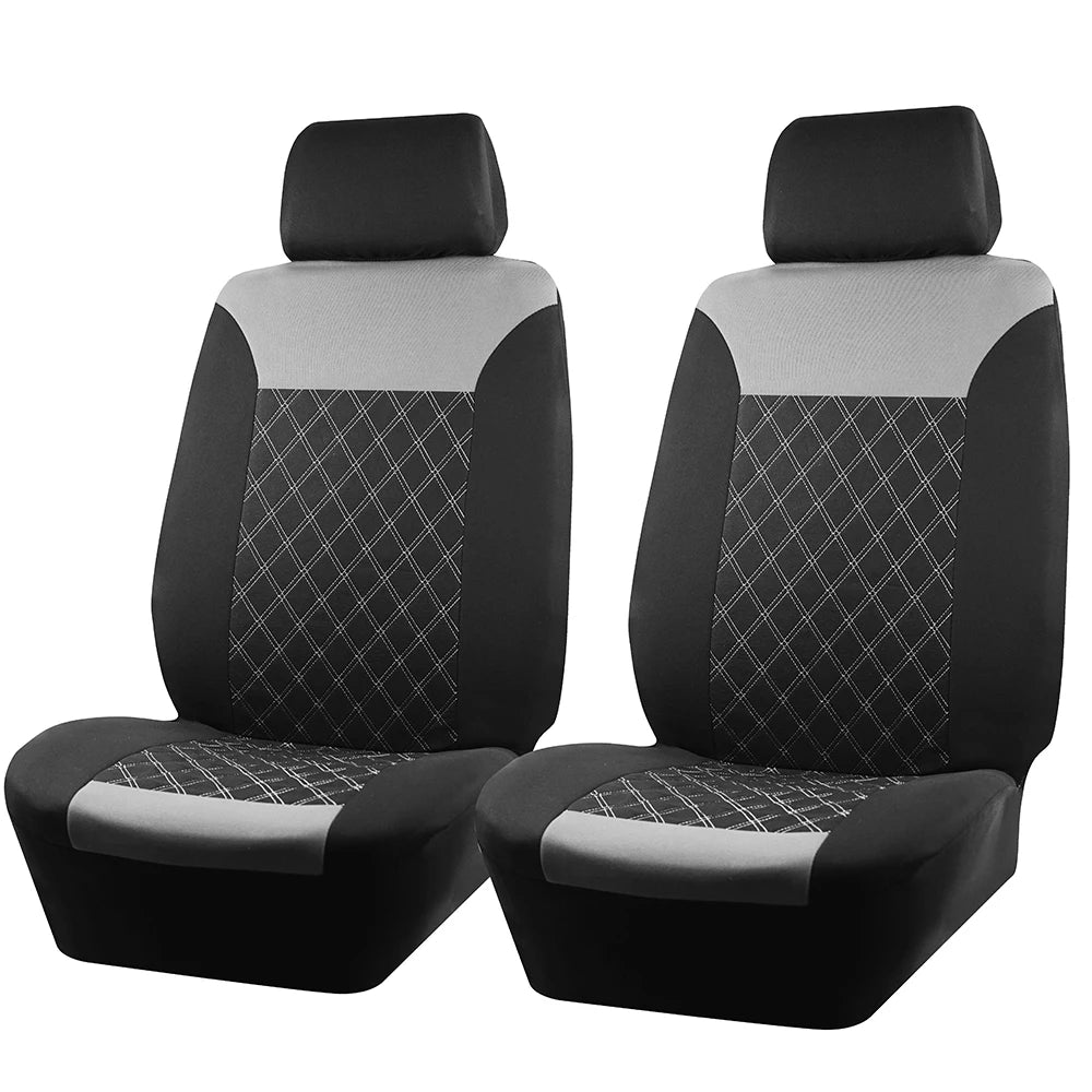 Car Seat Covers Double Line Embroidery Quilted Splicing Universal Size Fit For Most Car Polyester Fabric Seat Covers For Car