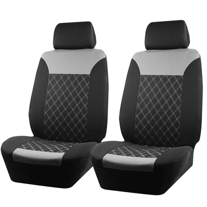 Car Seat Covers Double Line Embroidery Quilted Splicing Universal Size Fit For Most Car Polyester Fabric Seat Covers For Car
