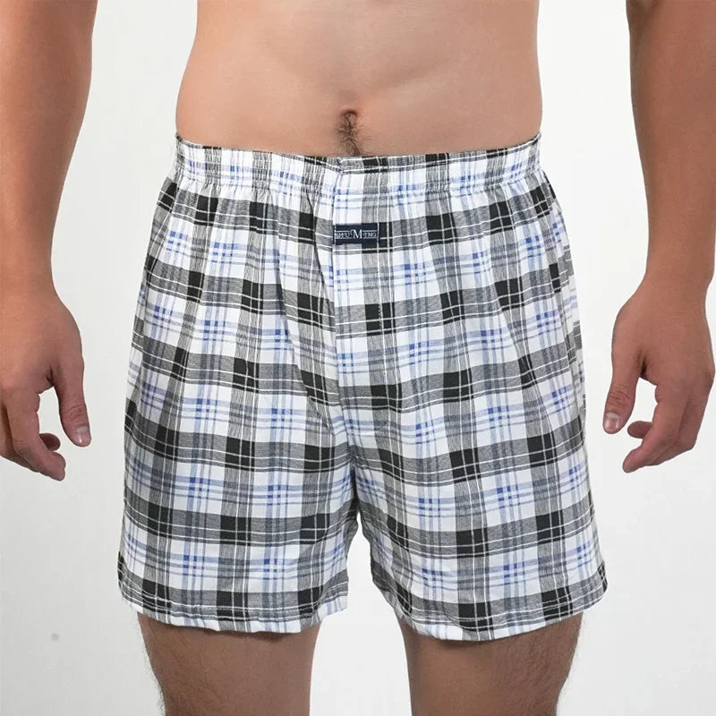 3pcs Mens High Waist Boxers Briefs 100% Cotton Plus Size Sleepwear Elastic Waistband Lounge ARO Pants Home Wear Comfort 50-140kg