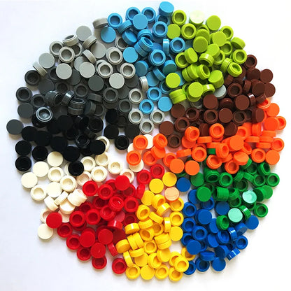 900pcs 52 Colors City Building Blocks Flat Tile 1x1 Round Bricks DIY Enlighten Blocks Parts 98138 Blocks for Children Boys Girls
