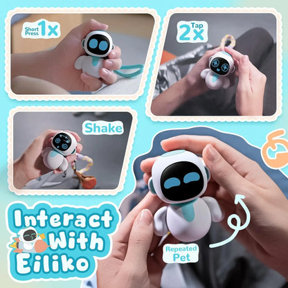 ENERGIZE LAB Eiliko Aquamarine  Your Tiny AI Charm Robot That Matches Every Daily Outfit, Fun Electronic Pendant Toys For Kids