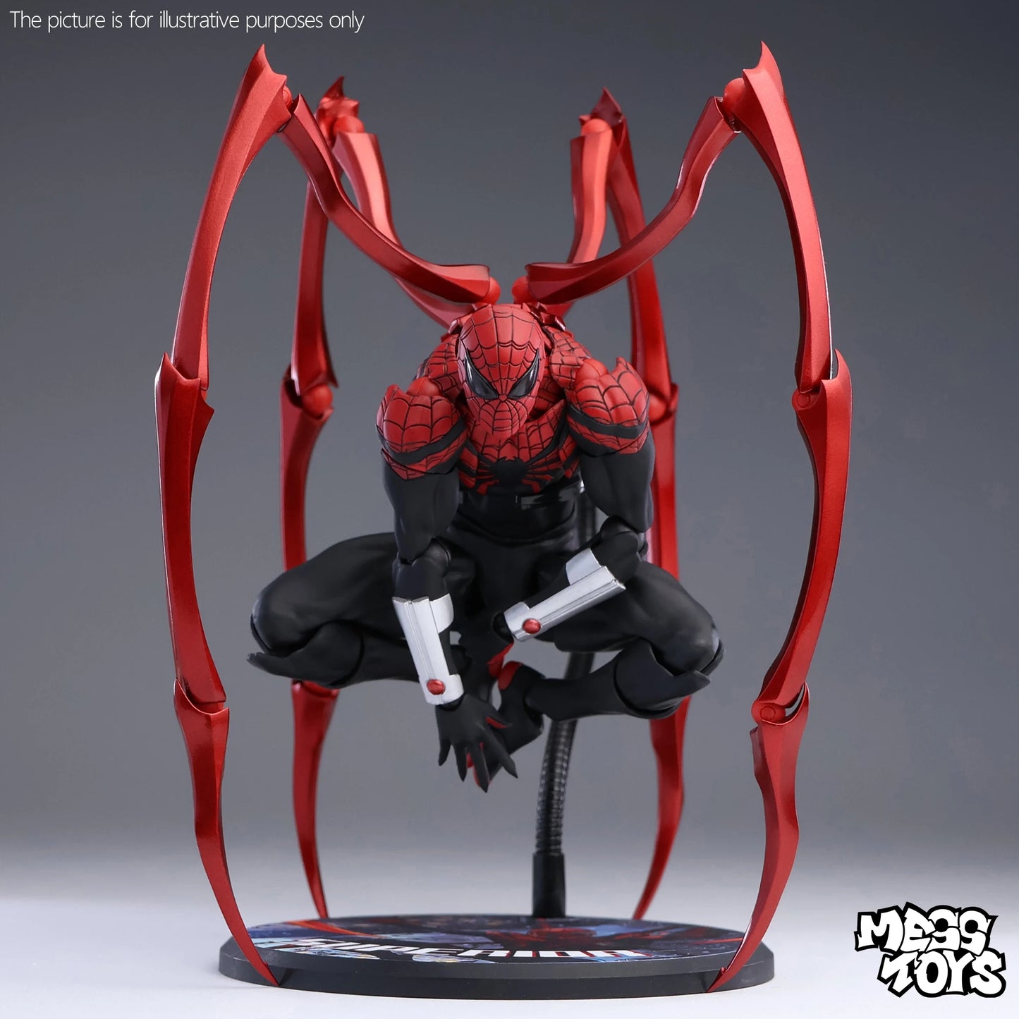 New MessToys Spiderman Figure CT Toys Black Red Spider Man Figurine Mess Toys Action Figure Custom Model Gift Kid Customized Toy