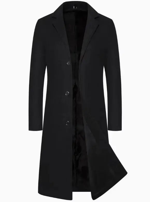 Men's Wear Woollen Coat Men Clothing Men's Autumn Trench Coat Warm Woolen Overcoat Male Autumn Winter Male Warm Long Jacket New
