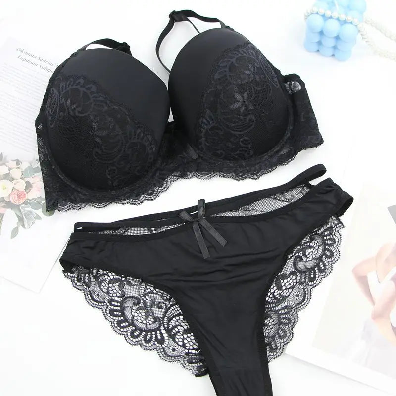 Nouvell Seamless Sexy Lace Bras Set 34/75 36/80 38/85 40/90 42/95 44/100 BCDE Cup Underwear For Women Push Up Lingerie