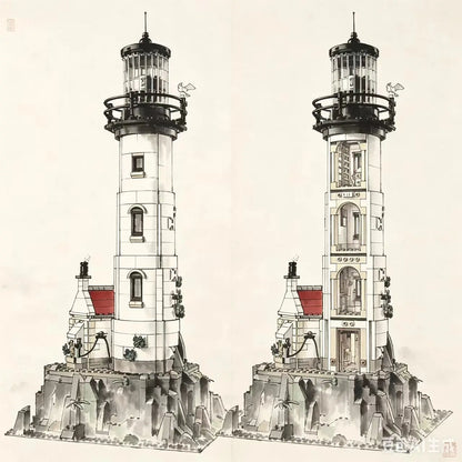 2022 New Electric Lighthouse 92882 2065pcs Model Building Block Motorised Bricks Assembly Toys For Christmas Gifts