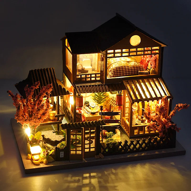 Wooden Mini Doll House 3D Puzzle Mini DIY Kit Production and Assembly of Room Toys Home Bedroom Decoration With Furniture Gifts