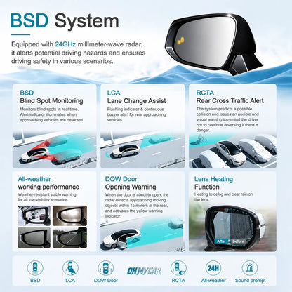 BSD BSM BSA Blind Spot Monitor Radar Sensor Compatible For Buick GL8 GL6 2017-2025 Automotive Driving Alert Safety Replacement