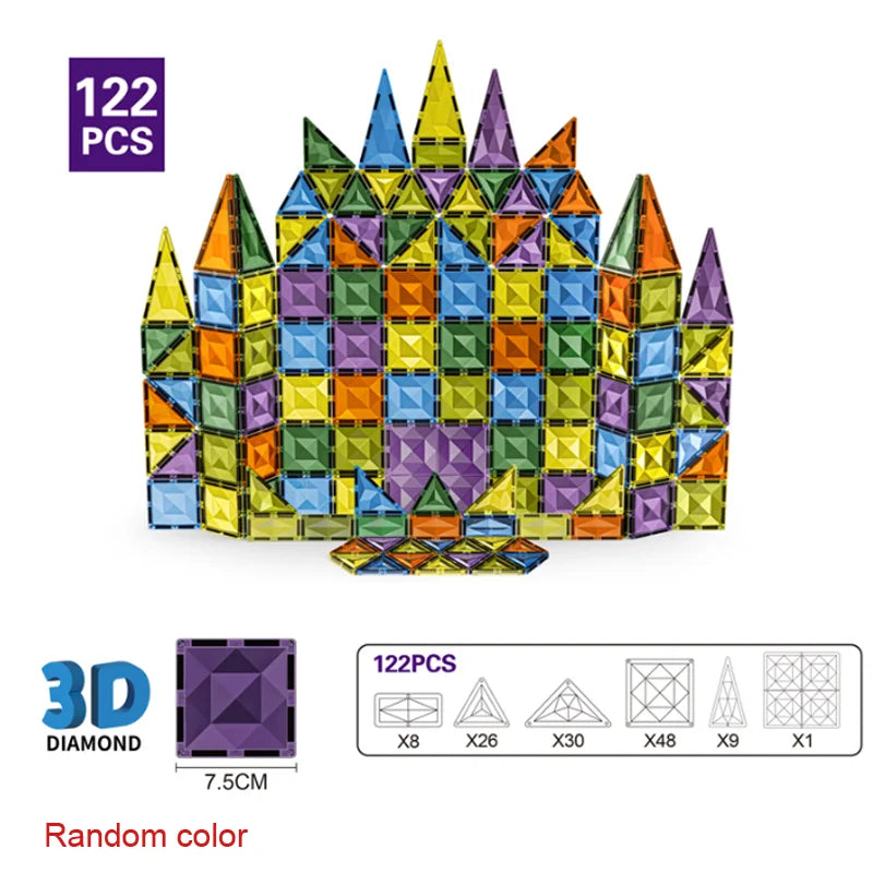 7.5cm Magnetic Building Blocks Construction Set Magnet Tiles Children's Toys Creative Architect Toys Children's Gifts