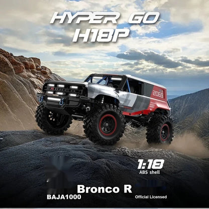 Mjx Hyper Go H18p 1/18 Brushless 4WD RC Offroad Crawler Truck Full All Terrain Vehicle For Professional RC Hobby Enthusiasts