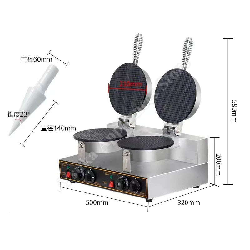 Crispy Ice Cream Cone Maker Commercial Ice Cream Waffle Cone Machine Wafer Biscuit Machine Automatic Egg Roll Making Machine
