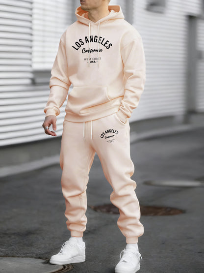 Famous Usa City Of California Print Tracksuit Men Street Pants Fashion Hoodies Fleece Loose Clothes Unisex Autumn Warm Top