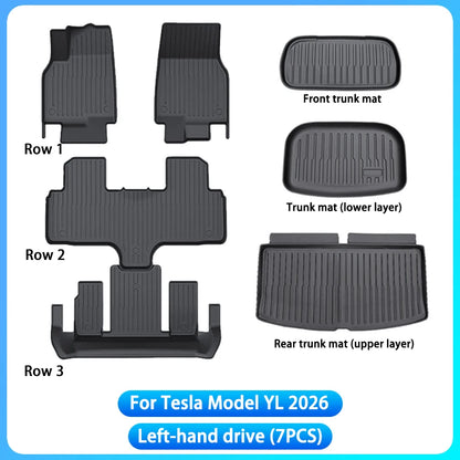 For Tesla New Model YL Launch 2026+ Car Floor Mats Cargo Liner Trunk Mats Backrest Kick Pads Protection Car Interior Accessories