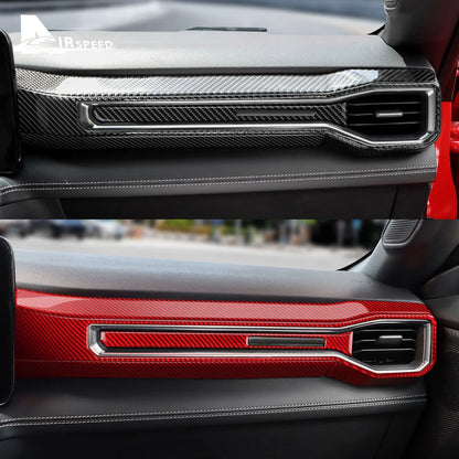 Real Soft Carbon Fiber Sticker For Ford Mustang GT Dark Horse EcoBoost 2024 2025 2026 LHD RHD Car Center Console AC Outlet Trim