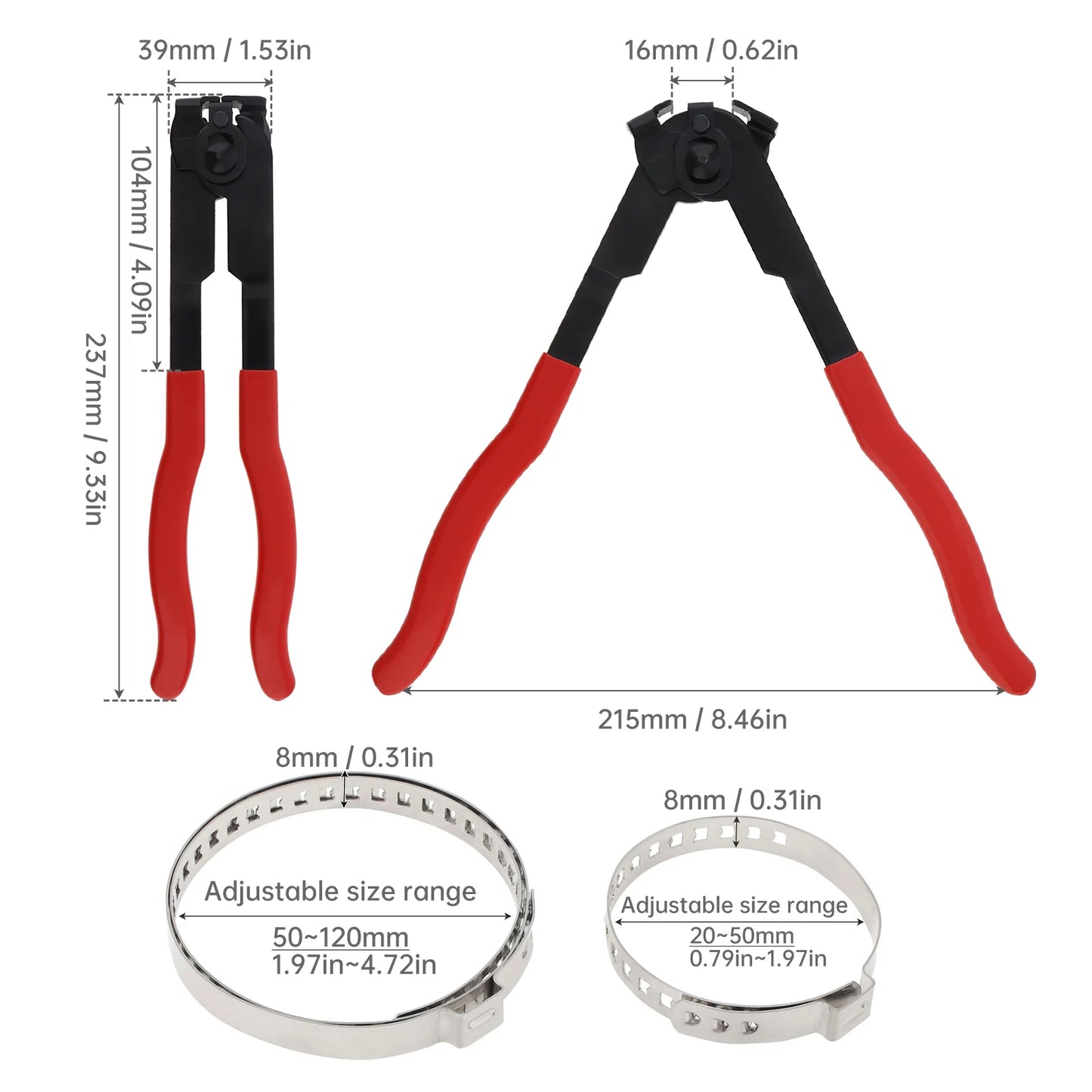 Dust Cover Clamp Heavy Duty CV Boot Clamp Pliers Joint Tool for Most Cars ATV with 20 Adjustable Crimp Bands Anti Slip Handle