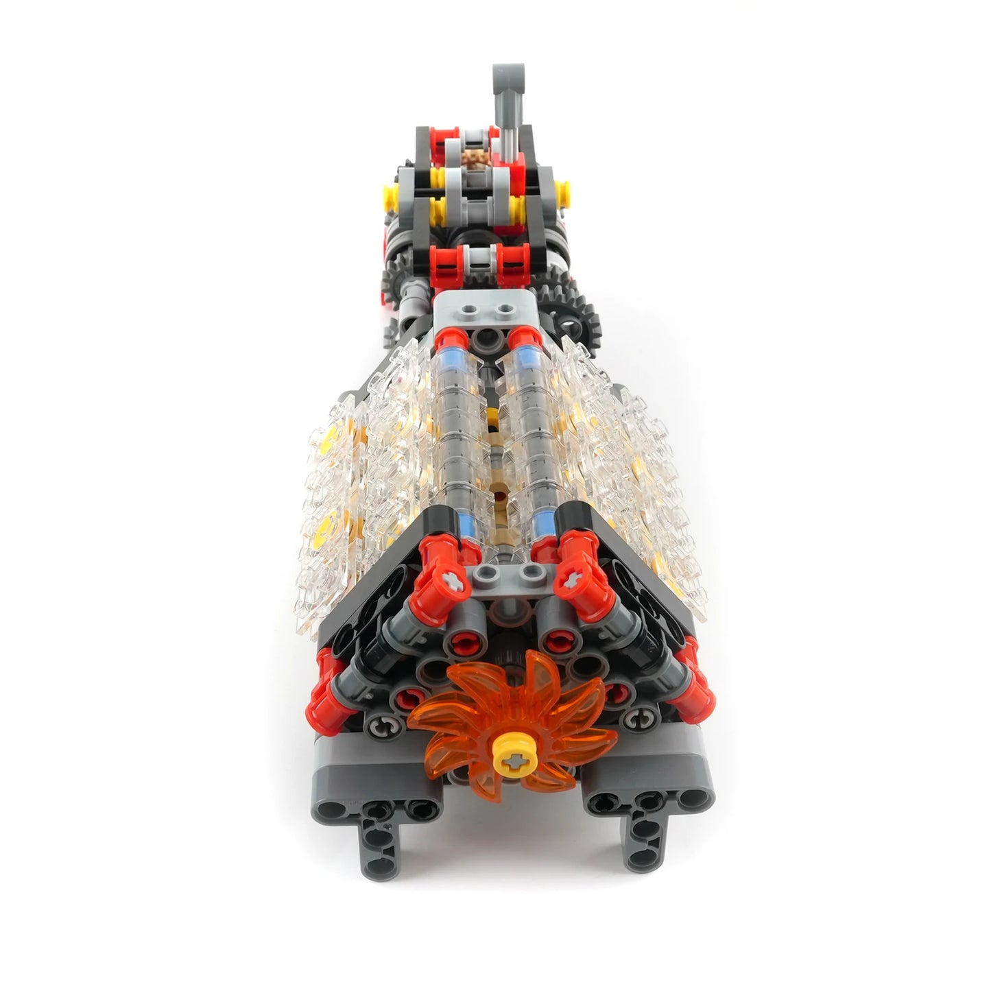 MOC 6-speed Gearbox Differential Gears Technology Building Blocks Parts Transmission V16 Engine Assembly Bricks M/L Motor