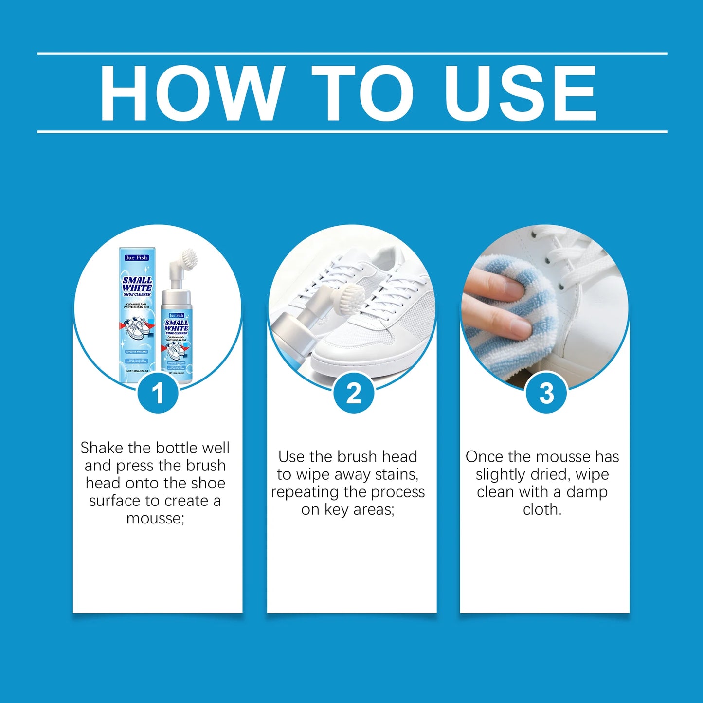 White Shoe Cleaner No-Wash Dry Cleaning Foam Decontamination Whitening Polish Leather Suede Canvas Sneakers Quick Cleanse Care