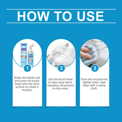 White Shoe Cleaner No-Wash Dry Cleaning Foam Decontamination Whitening Polish Leather Suede Canvas Sneakers Quick Cleanse Care