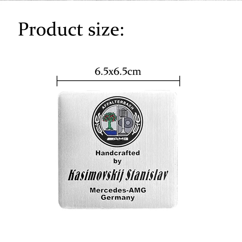 Car Modification Engine AMG Apple Tree Nameplate Engine Signature Sticker For Mercedes Benz AMG W223 W213 W206 W464 W247 W167