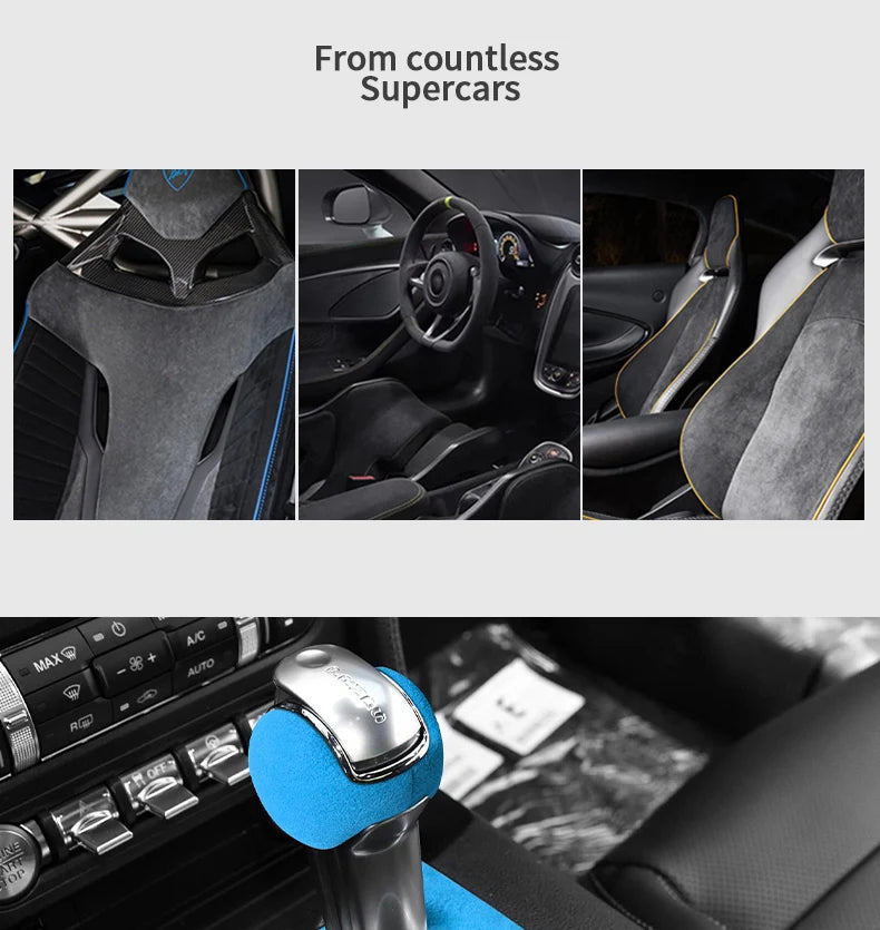 Made of Alcantara For Mustang Car Center Console Gear Shift Panel Trim Sticker and Gear Shift Boot Cover Interior Accessories