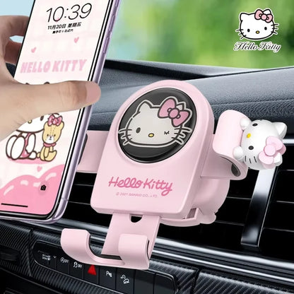 Hello Kitty mobile phone car mount  aromatherapy air vent clip car navigation rack suction cup  support car fixed Birthday gift