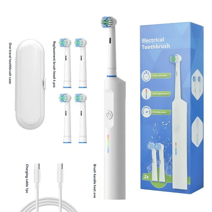 Electric Toothbrush Rotary Round Head Adult Soft Bristle Induction Automatic Men's And Women's Couples Set Compatible With Orab