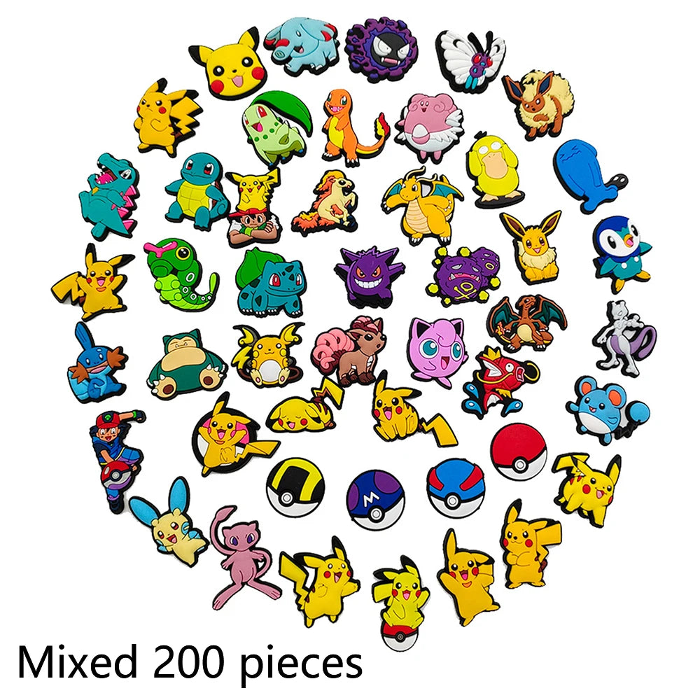 47/27/20Pcs Random Pokémon Series Shoe Charms For Slides Sandals,PVC Shoe Decorations Accessories For Christmas Birthday Gift
