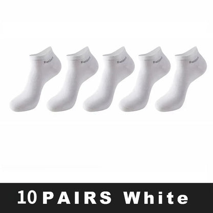 1/5/10 Pairs Men's Bamboo Fiber Ankle Socks High Quality Breathable Anti-Bacterial Casual Short Socks Size 38-45