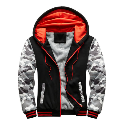 Men's Hoodie Winter Thick Warm Fleece Zipper Sweatshirts Casual Hoodies Daily Coat Sportwear Male Streetwear Hoodies Unisex