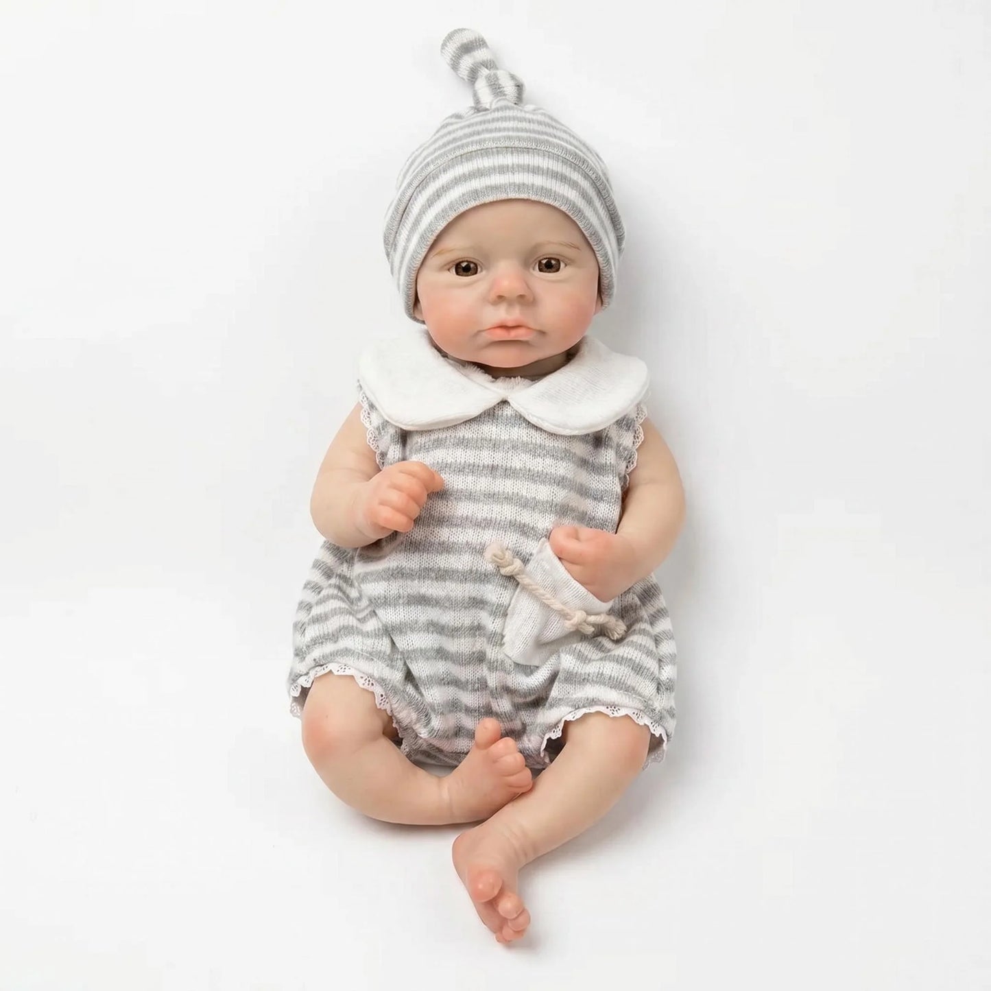 NPK 12 Inch Flexible Elastic Solid Platinum Silicone Art Doll Premie Baby Awake Reborn Loulou Collector Gift