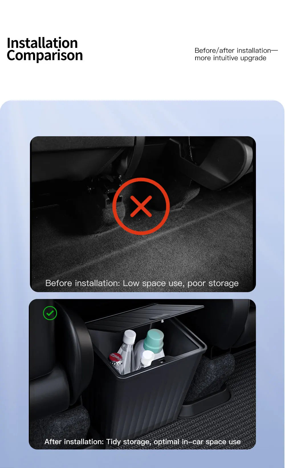 YZ For Tesla Model 3 Higland Y Juniper 2026 Rear Trash Can Storage Box With Cover Car Speical Organizer Umbrella Box Accessories