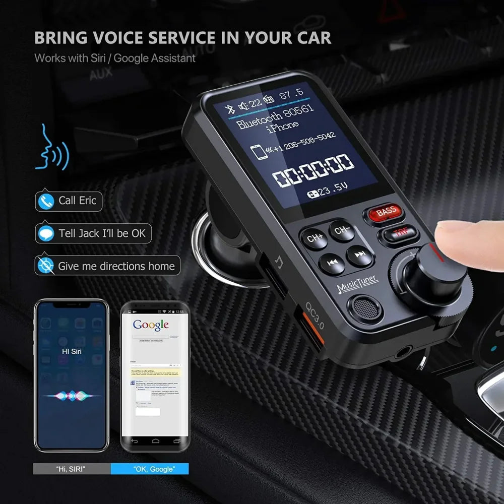 FM Transmitter Car MP3 Player USB Flash Drive Lossless HIFI High And Low Frequency Equalizer Music Car Bluetooth