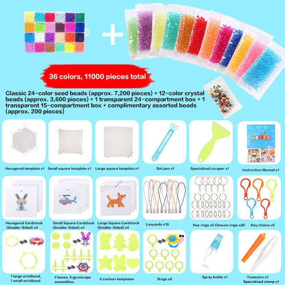 36 Colors DIY Water Bead Spray Magic Beads Handmade 3D Puzzle Accessories Children's Educational Bead Toys Kids' Craft Puzzle