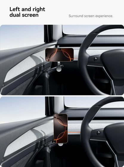YZ For Tesla Model 3 Y Highland Juniper Door Handle Magnetic Car Phone Holder 360 Degree Rotation Metal Car Mount for All Phones