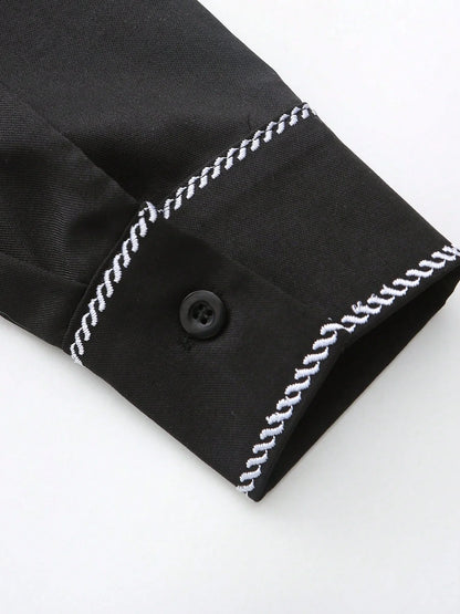 New Muslim men's Thobes Formal wear long sleeve embroidery simple men's loose casual Arabic Islamic national style loose robe