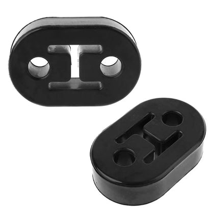 2/4/6/8/10pcs Car Rubber Exhaust Tail Pipe Mount Brackets Hanger Insulator Universal Black 2 Holes Diameter 11mm 0.44inches