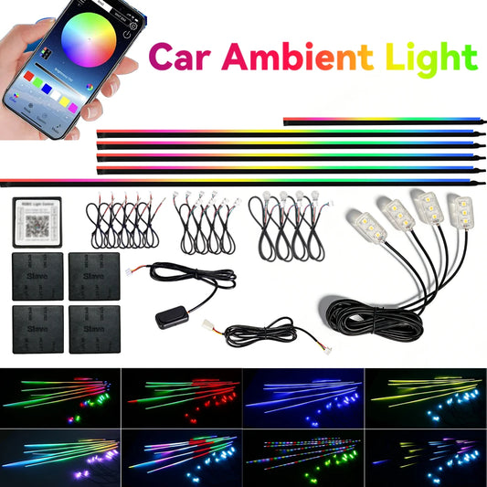 Car Ambient Lighting Acrylic Led Lights Kit for Car for BMW Door Light Car Fiber Optic Light RGB Led Strip Light Interior Light