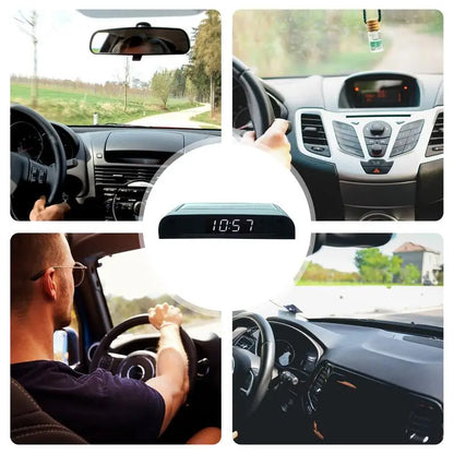 Solar Clock for Car Luminous Car Digital Clocks Vehicle Adhesive Clock Watch for Automobile Vehicles Car Interior Decoration