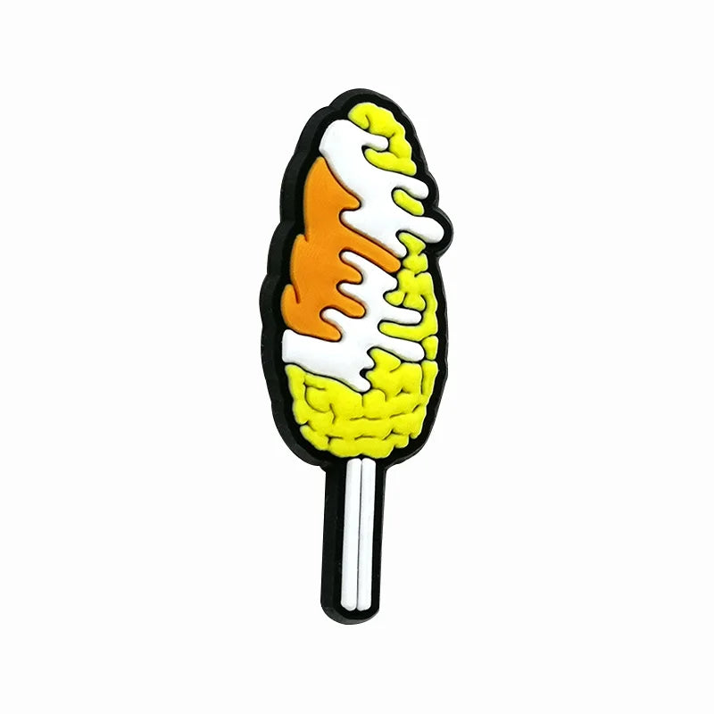 1/25PCS Cute Food & Drink PVC Shoe Charms for Clogs, Strawberry, Sushi, Pizza, Milk Carton DIY Accessories for Kids & Teens