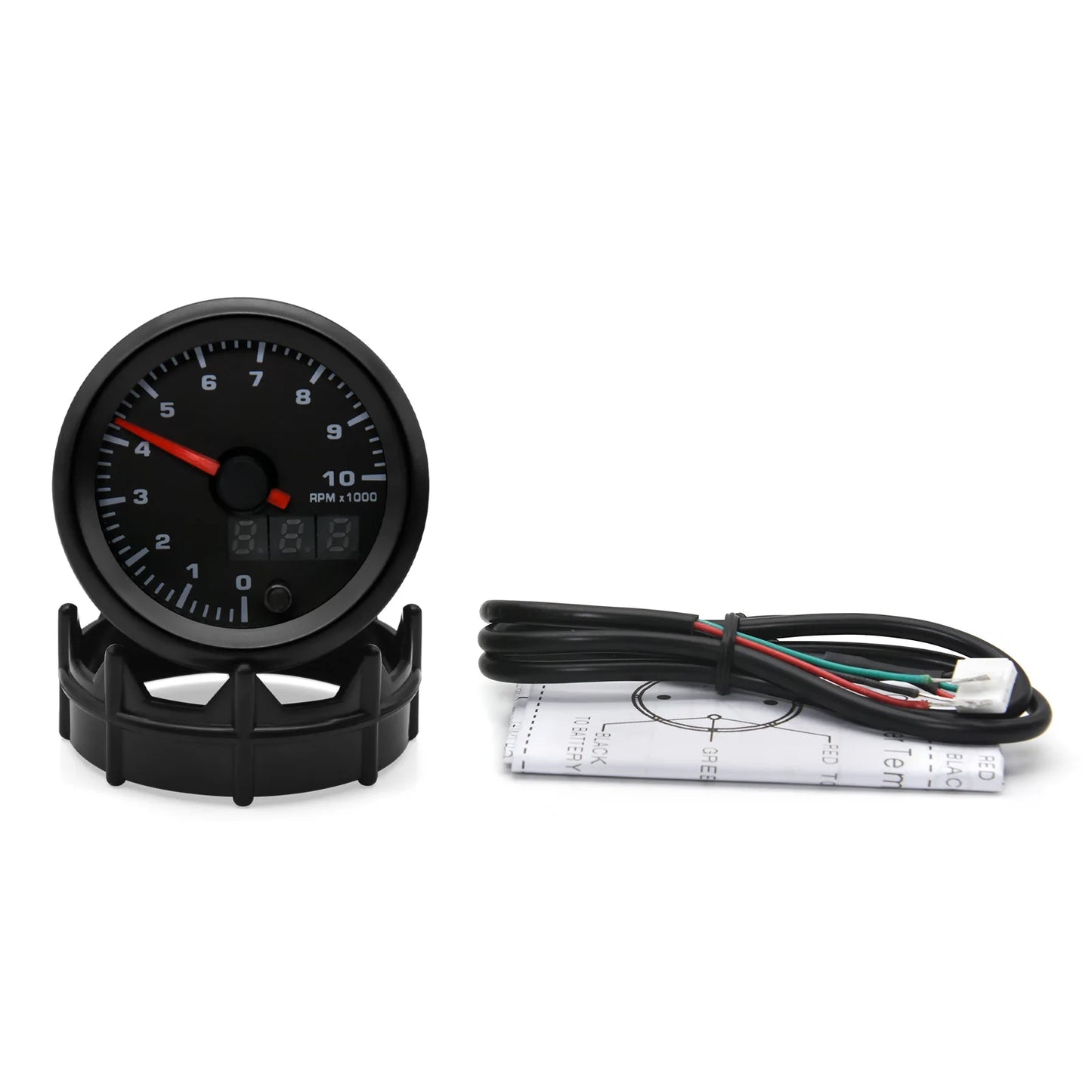2" 52mm 7 Color LED Dual Display Gauge Boost PSI Boost BAR Water / Oil Temp Oil Pressure Voltmeter Air Fuel Ratio EGT Tachometer