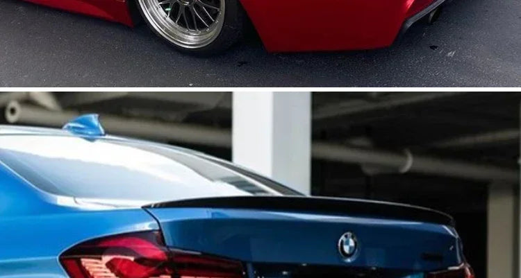 Carbon Fiber Rear Bumper Lip Trunk Wing MP M4 PSM Style Roof Spoiler Kit For BMW 3 Series F30 F31 F35 2012-2019 Gloss Black